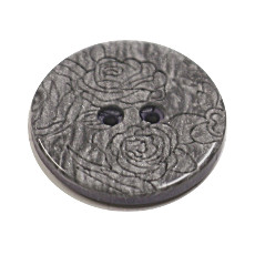 Acrylic Button 2 Hole Engraved 23mm Silver Grey