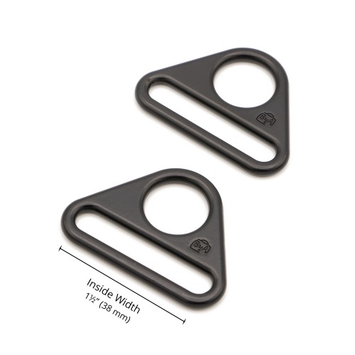 Triangle Ring - Black Metal - 1.5 in (38mm) Pack of 2 From ByAnnie