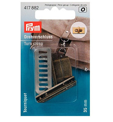 Prym Turn Clasp 35 X 17mm Antique Brass Brushed