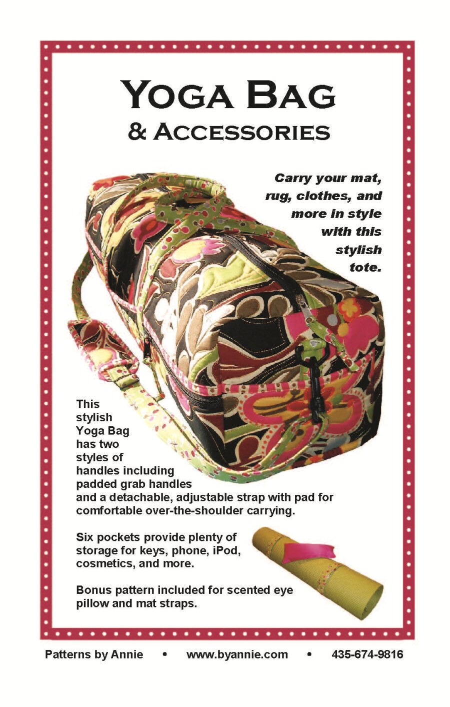Yoga Bag And Accessories Pattern ByAnnie