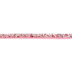 Light Pink Floral Crochet-edged Poplin Bias Binding Double Fold - 15mm X 25m