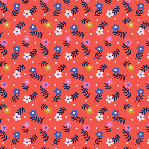 Jazzy Floret from Wonder Jungle in Red by Pip & Lo for Cloud9 Fabrics (Avail Jun)