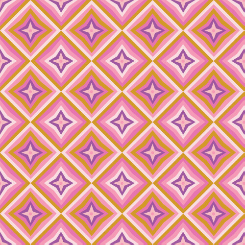 Groovy Day from Wonder Jungle in Pink/Gold by Pip & Lo for Cloud9 Fabrics (Avail Jun)