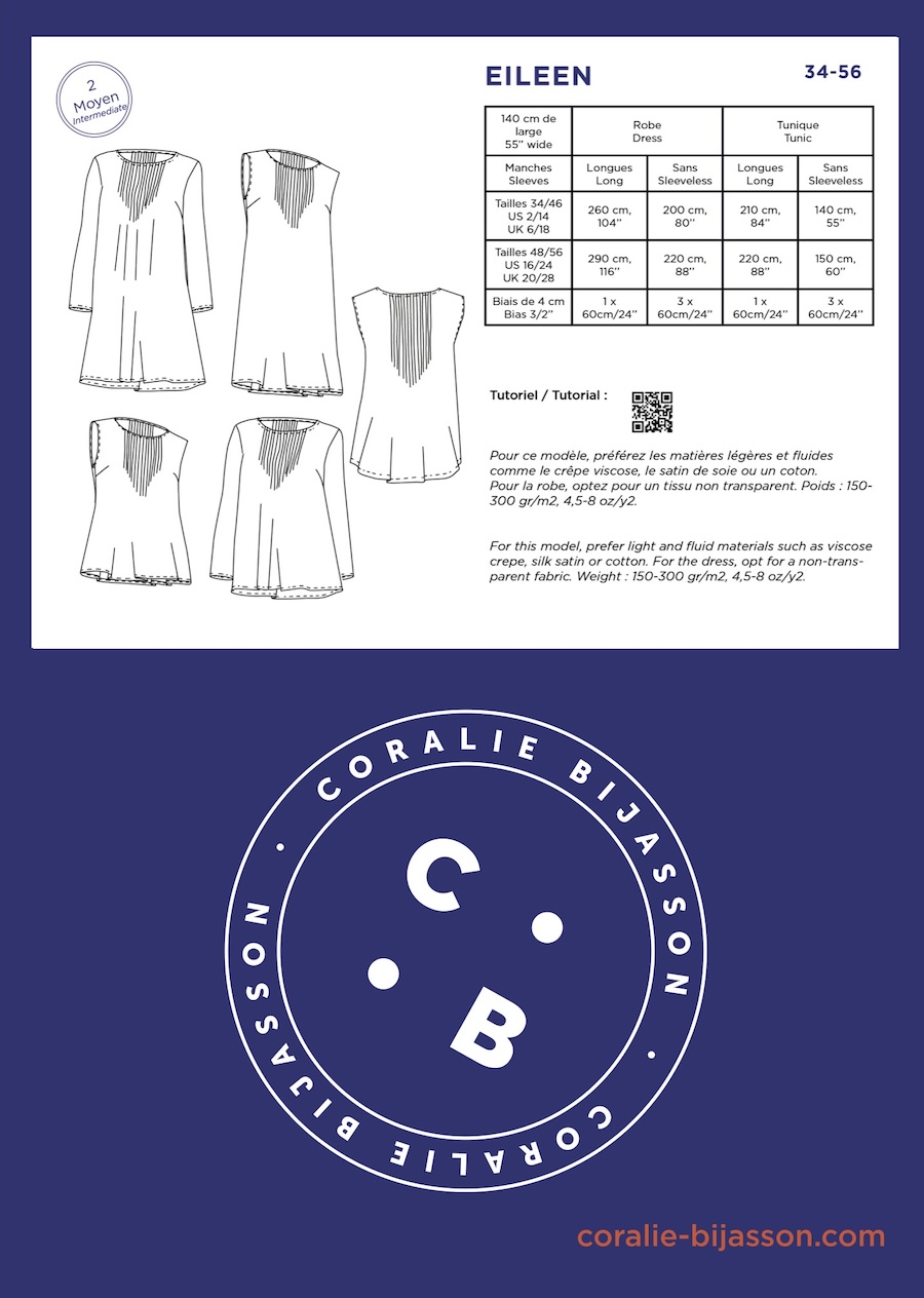 Eileen Tunic And Dress Pattern By Coralie Bijasson (Avail May)