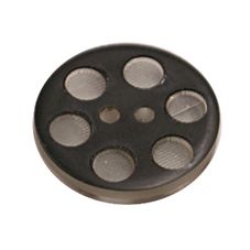 Acrylic Button 2 Hole Indented Circle 12mm Black