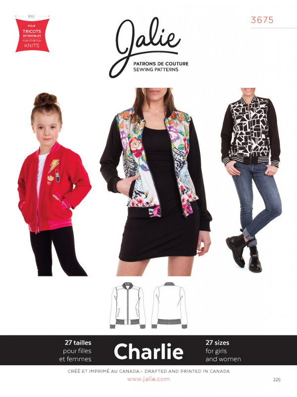 Charlie Bomber Jacket Pattern by Jalie