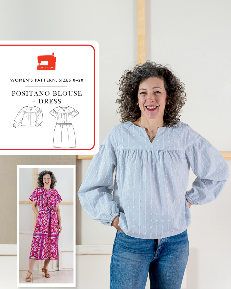 Positano Blouse + Dress Pattern By Liesl + Co (Due Apr)