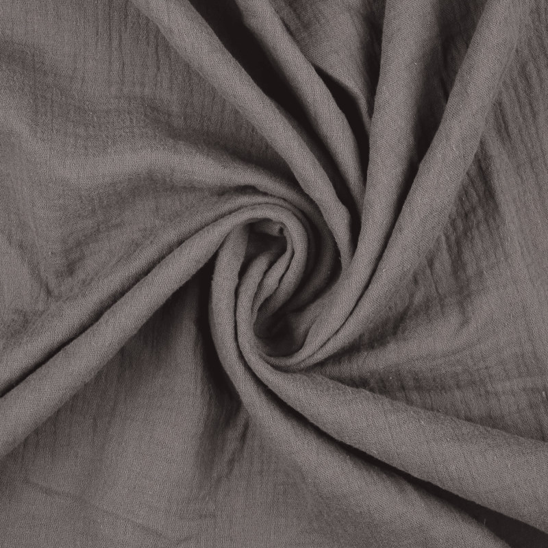 Dark Grey Double Gauze from Sakata by Modelo Fabrics