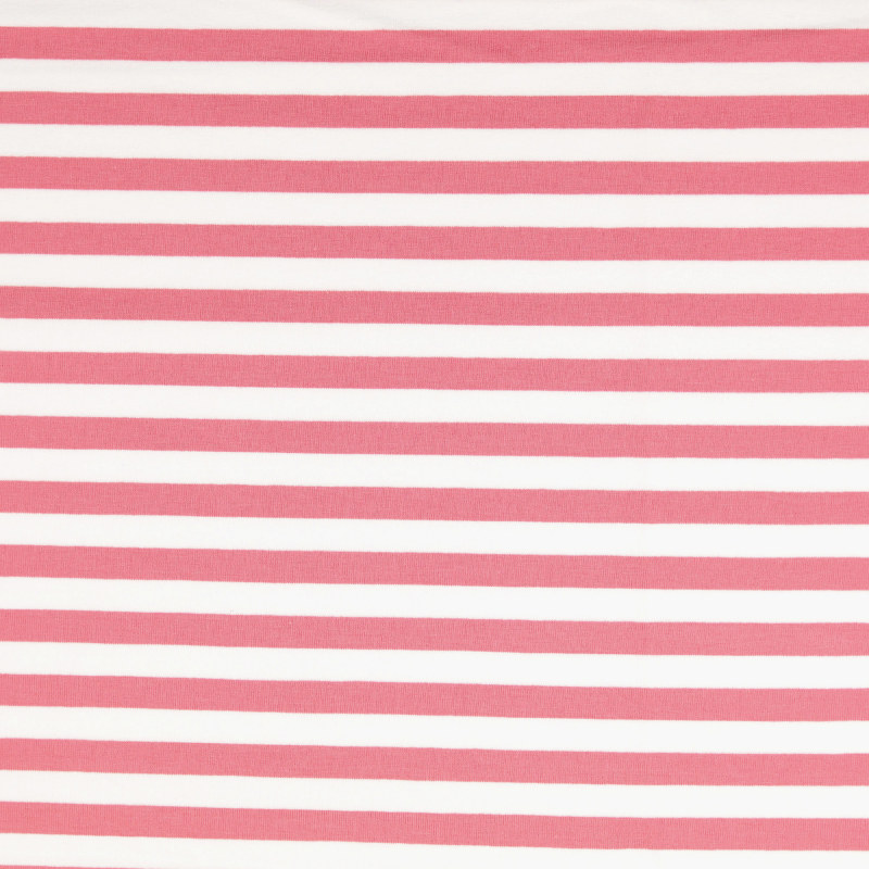 Malo Pink / White Yarn Dyed Striped French Terry Fabric