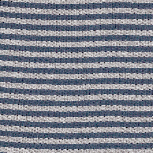 Denim / Heathered Grey Striped Tubular Ribbing by Modelo Fabrics