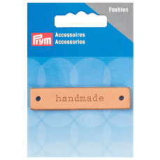 Prym Handmade Label Leather Natural Rectangular 60mm x 13mm 1 Piece