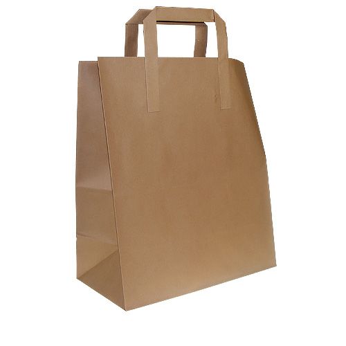 Small Flat Handle Paper Carrier Kraft Bags