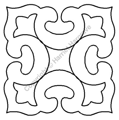 Machine Quilting Block Stencil Size: 7.25in or 18.4cm