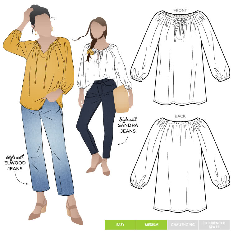 Anita Peasant Blouse Pattern Size 4-16 by Style Arc