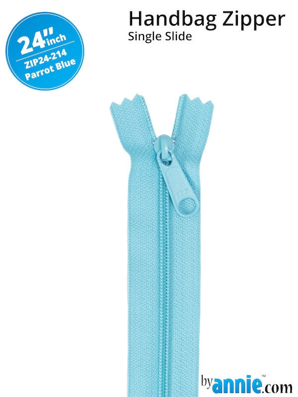 Single Slide Bag Zipper 24in Parrot Blue From ByAnnie (ZIP24-214)