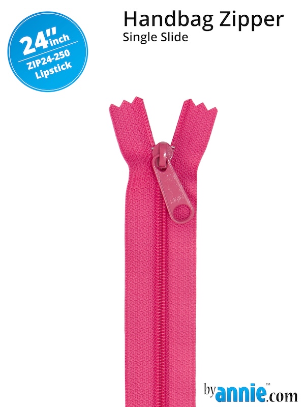 Single Slide Bag Zipper 24in Lipstick From ByAnnie (ZIP24-250)