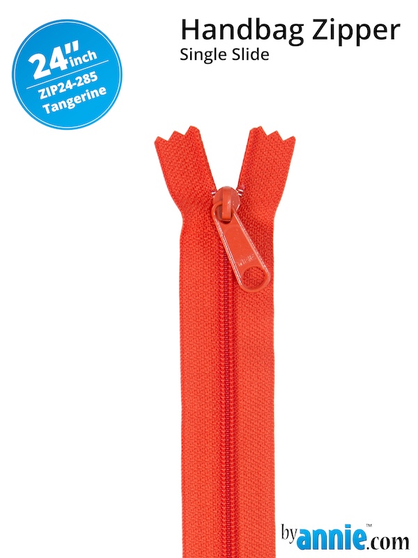 Single Slide Bag Zipper 24in Tangerine From ByAnnie (ZIP24-285)