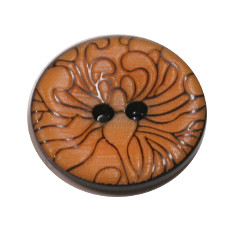 Acrylic Button 2 Hole Engraved 18mm Tangerine