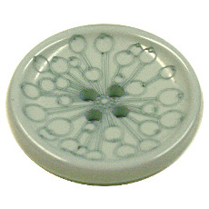 Acrylic Button 4 Hole Seed Head Engraved 28mm Pale Mint