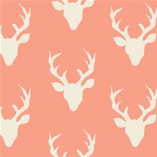 Hello Bear Buck Forest Coral - Art Gallery Fabric 44in/45in Per Metre