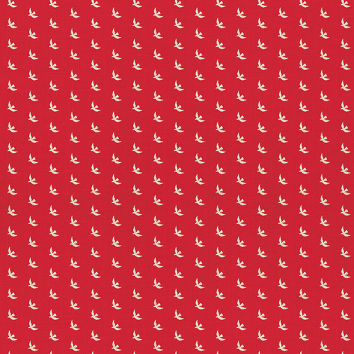 Birds in Cardinal from Picnic Wovens by Suzy Quilts for AGF