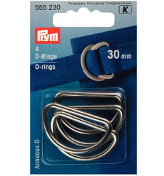 Prym D-rings 30mm Silver Col 4pcs