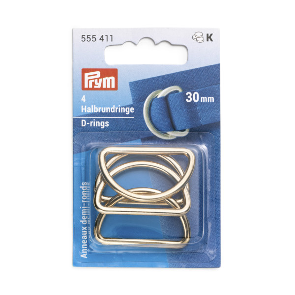 Prym D-Rings 30mm New Gold 4 pc