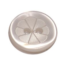 Acrylic Button 2 Hole Engraved 12mm White