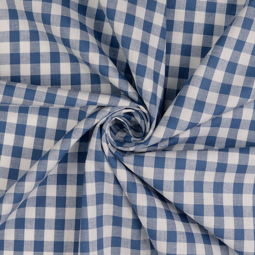 Royal Blue / White Yarn Dyed Small Gingham Check from Kobenz by Modelo Fabrics