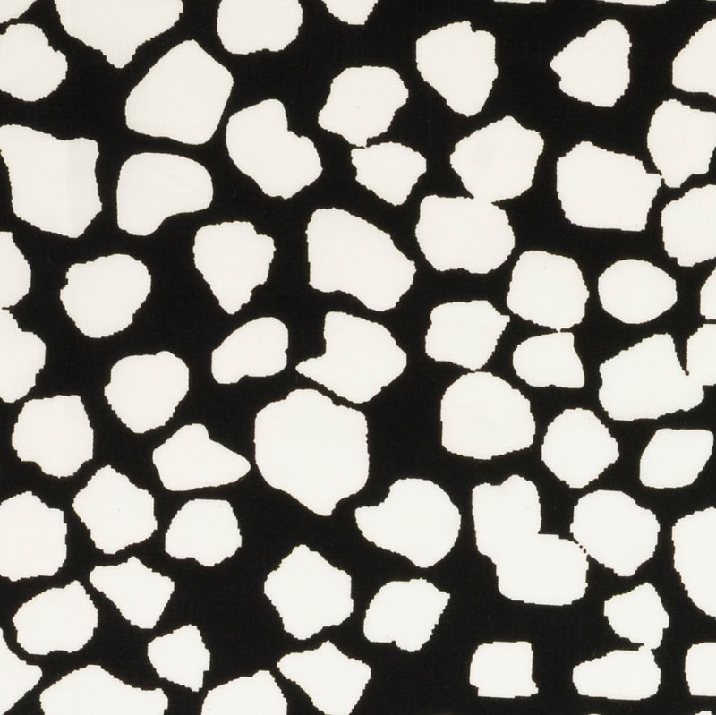 Pebble on Black Rayon Print from Mistral by Modelo Fabrics