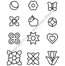 Assorted Block Quilting Stencils Size Range: 1.5in to 2.5in or 3.8 to 6.4cm