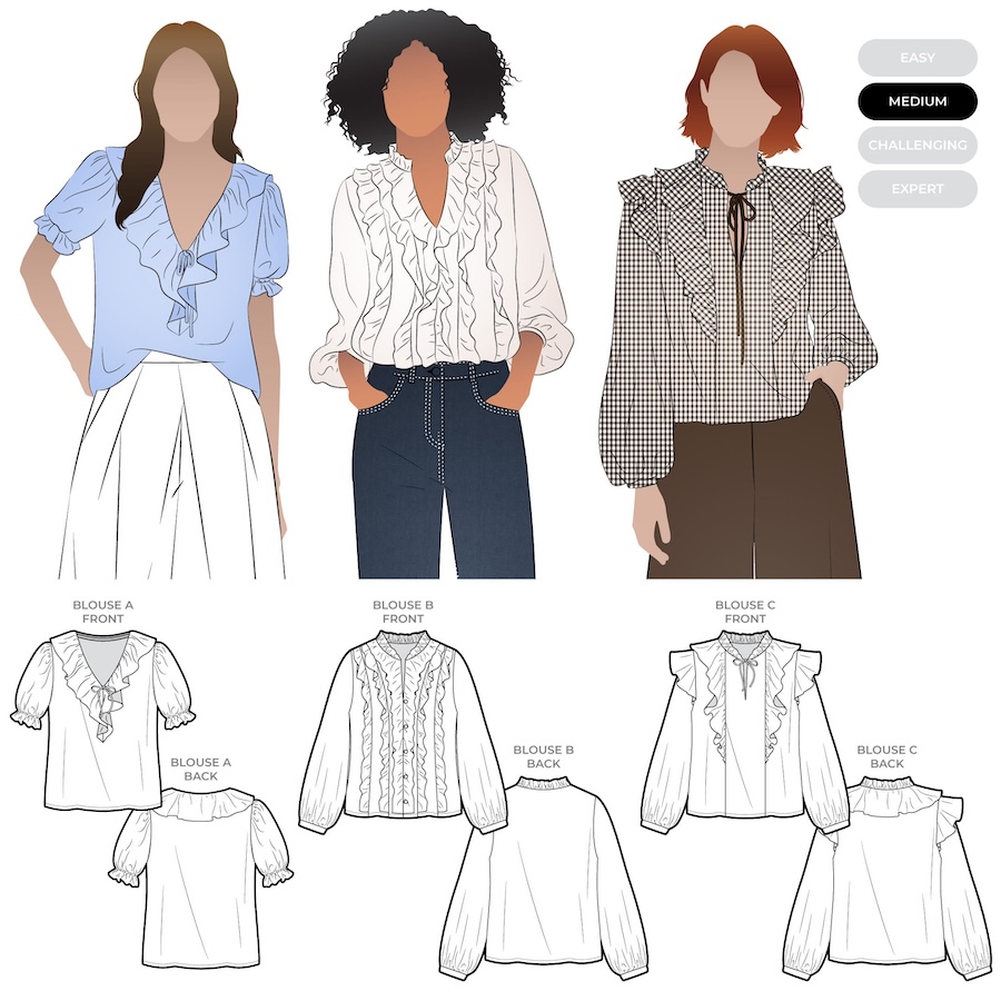 Cendrine Blouse Pattern Size 18-30 By Style Arc (Avail Aug)