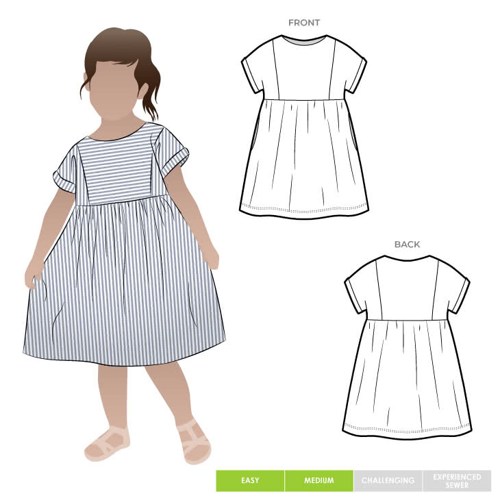 Lacey Kids Dress Pattern Size 1-8 By Style Arc
