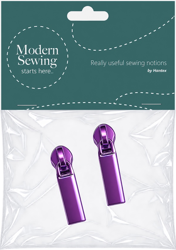 Purple Solid Heavy Duty #5 Zip Pull Pack Of 2