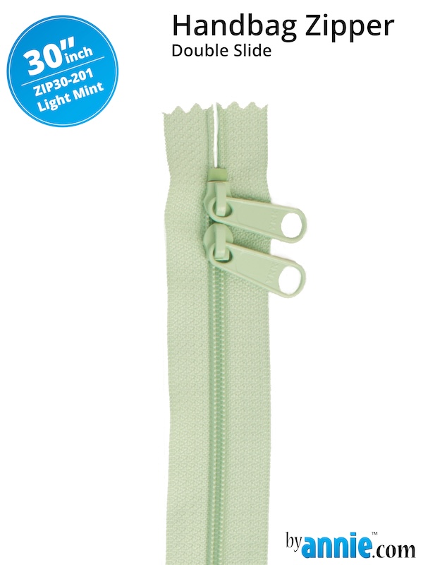 Double Slide Bag Zipper 30in Light Mint From ByAnnie (ZIP30-201)