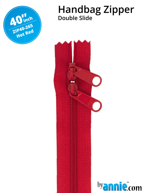 Double Slide Bag Zipper 40in Hot Red