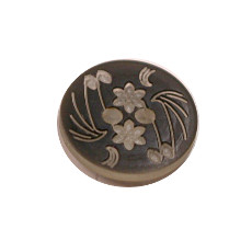 Acrylic Button 2 Hole Engraved 14mm Black