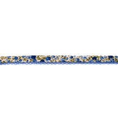 Dark Blue Floral Crochet-edged Poplin Bias Binding Double Fold - 15mm X 25m