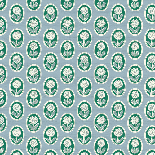 Pressed Flowers from Happy Homestead in Blue/Green for Cloud9 Fabrics (Avail Jun)