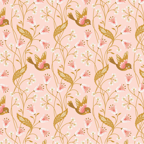 Birdie Pink From Vintage Charm By Popeia Herzog For Cloud9 Fabrics (Avail Mar)