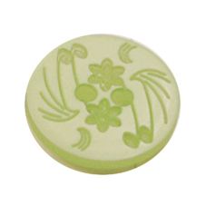 Acrylic Button 2 Hole Engraved 14mm Lime
