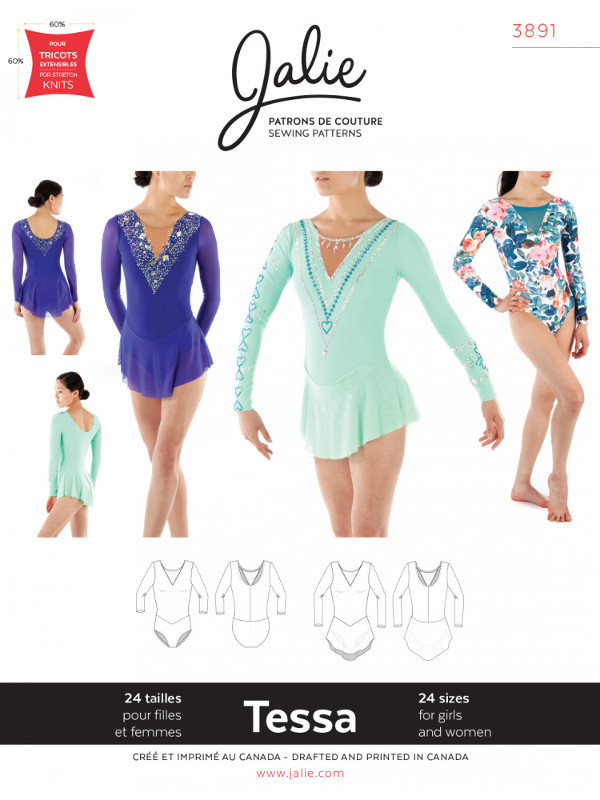 Tessa Long Sleeve Dress And Leotard Pattern by Jalie (Due Dec)