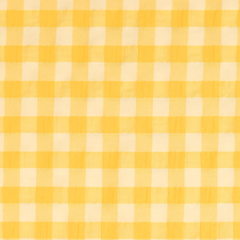 Yellow / White Seersucker Gingham Check Viscose Blend from Tabor by Modelo Fabrics