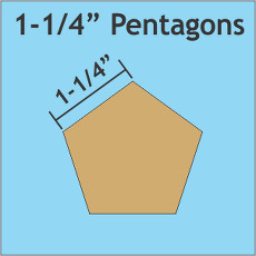 1.25 Inch Pentagons 50 Pieces - Paper Piecing
