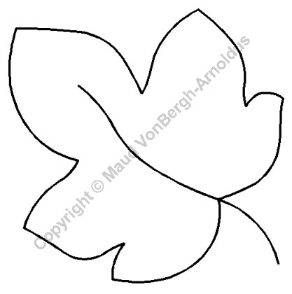 Leaf Quilting Stencil Size: 4in or 10cm