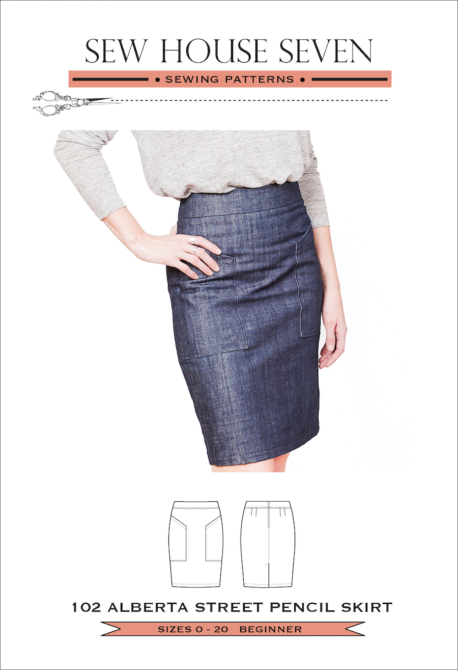 Alberta Street Pencil Skirt Pattern by Sew House Seven &#8987;