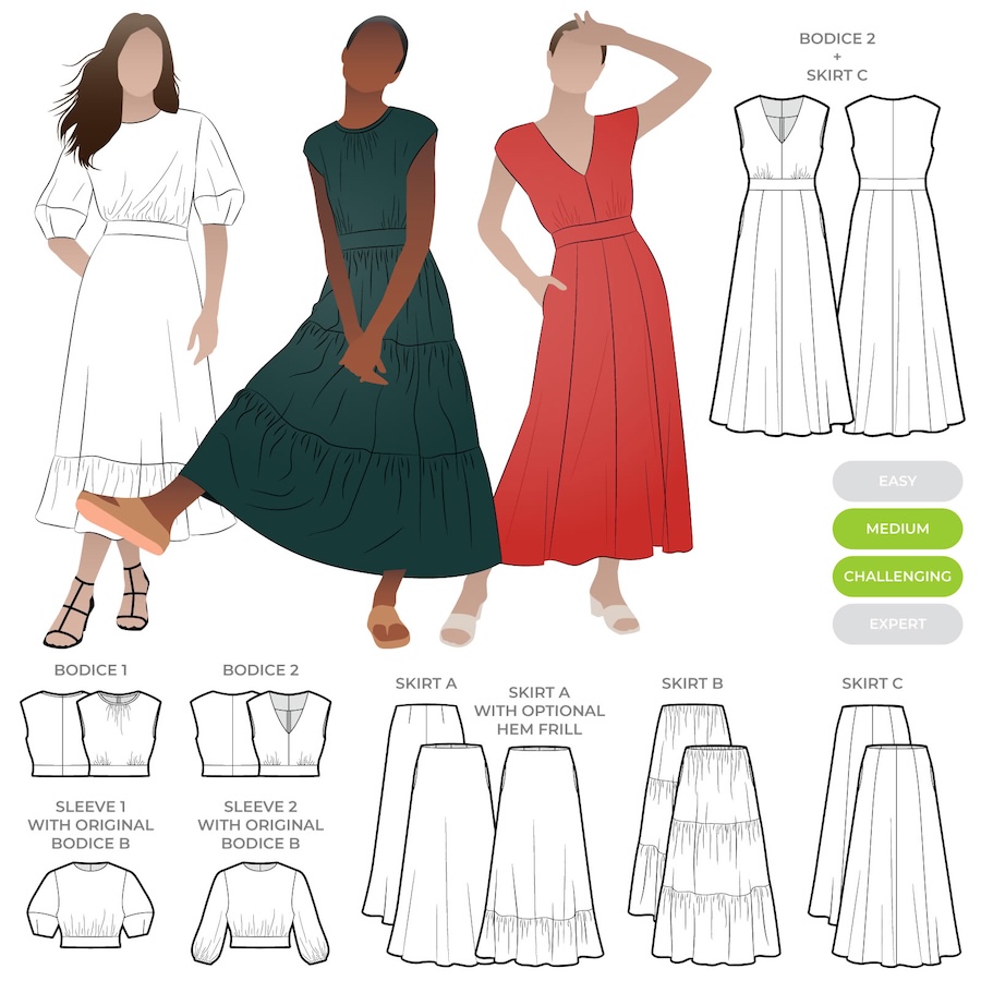 Trinnie Woven Dress Extension Pattern Size 4-16 By Style Arc