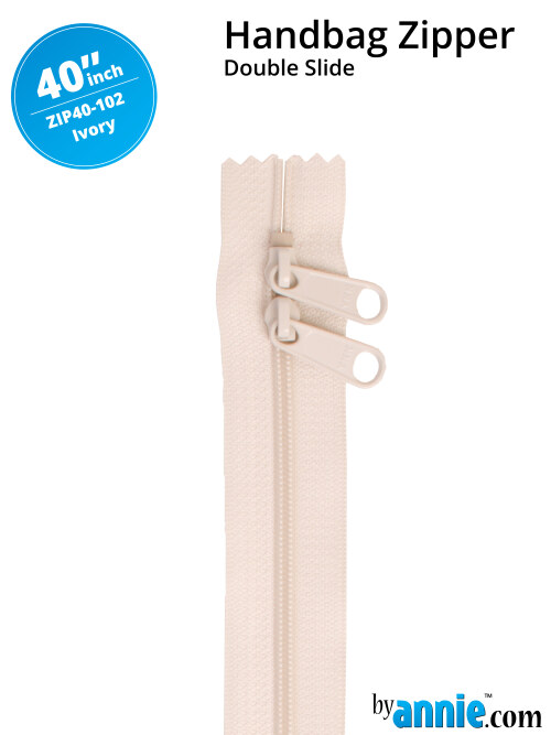 Double Slide Bag Zipper 40in Ivory