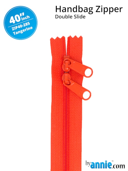 Double Slide Bag Zipper 40in Tangerine From ByAnnie (ZIP40-285)