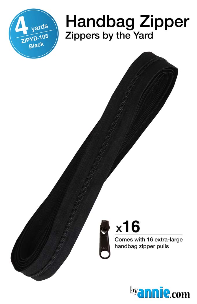 Zipper By The Yard Black From Byannie (Avail Mar)